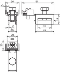 Dehn StSt Grip Head For Tensioning Strap With Terminal - 540900