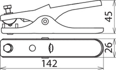 Earthing Tongs L 140mm Stainless Steel For Rd 16mm Fl 13mm - 546002