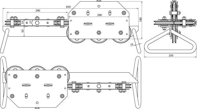 Dehn Drahtrichtmaschine St Gal Zn für Rd 7-10mm mit 10 Führungsrollen - 597005