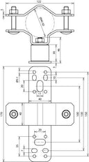 Dehn Edelstahl Wandhalterung mit Klampe für Rohre D 40-50mm - 105342