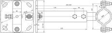 Dehn Verstellbarer Montagebügel für Rohre D 60mm Bereich 250-350mm - 105345