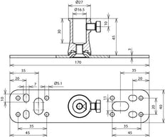 Dehn Fixing Plate StSt With Socket Zdc D 16mm For Dehniso - 106127