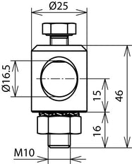 Dehn-Klemmschraube D 16mm Al mit Schraubenmutter und Sicherungsscheibe - 106301