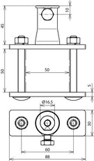 Dehn Geländerklemme für Dehniso Combi mit 16mm Buchse - 106312