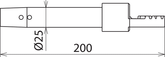 Dehn Adapter mit Zahnkupplung für Isolierstange 25mm 200mm - 766055