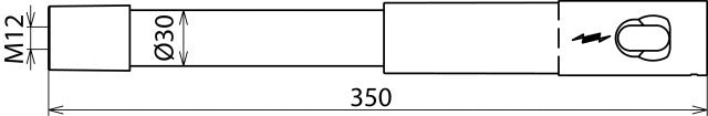 Dehn Adapter M12 Threaded Bushing Plug-In Coupling D30 L350 - 766352
