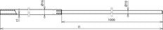 Dehn Tubular Air-Termination Rod L 1500mm D 16mm StSt Tapered - 103419