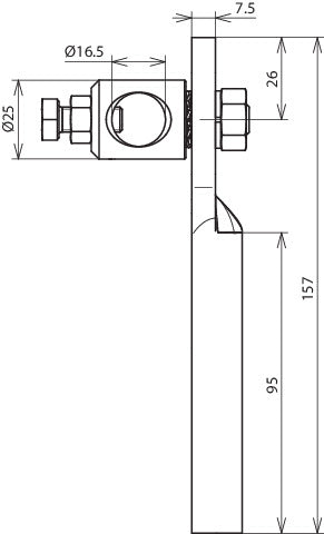 Dehn Adapter für vertikale Positionierung von Stangen D 16mm St/Tzn - 106008