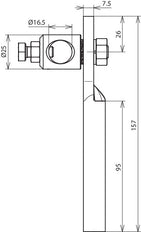 Dehn Adapter für vertikale Positionierung von Stangen D 16mm St/Tzn - 106008