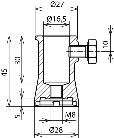 Dehn Montagebuchse mit Feststellschraube 16,2mm ZDC - 106126