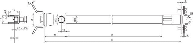 DEHNiso Spacer With Fixing For Tension Straps - 106248