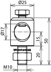 Dehn-Klemmbolzen D 16mm Stst mit Schraube Mutter und Scheibe - 106309