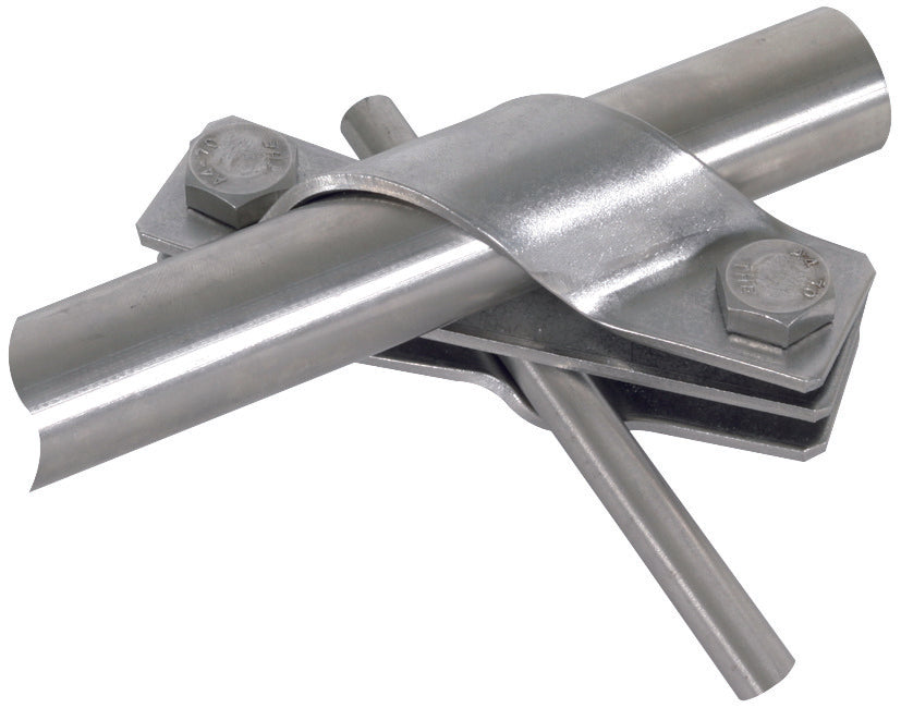 Dehn StSt Anschlussbügel für Erdungsstangen V4A D25mm Rd 7-10mm Fl-40 - 649015