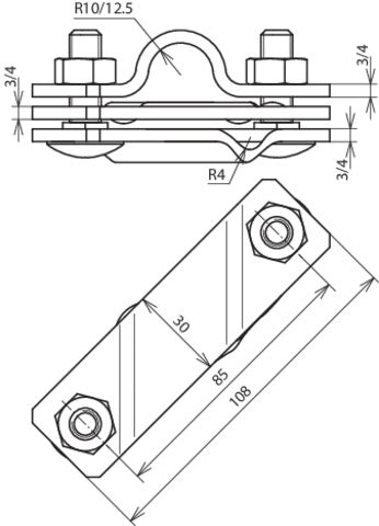 Dehn-Verbindungsbügel für Erdungsstangen St/Tzn D 25mm - 625015