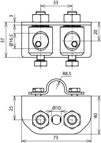 Dehn-Adapter Winkelträger Luftabschlussstangen V2A - 106325