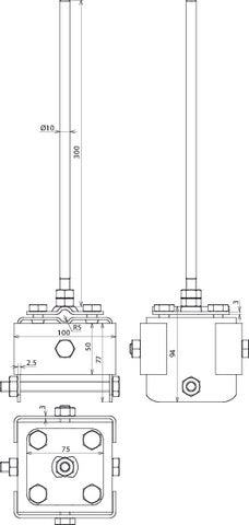 Dehn Klemmkappe Air-Term Tip L StSt für Holzpfahl M10 - 146309