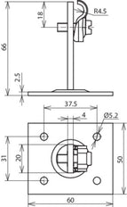 Dehn Dachleitungshalterung St Tzn für Rd 6-10mm mit Platte 50 - 202030