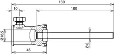 Dehnbefestigungsadapter D 16mm gerade ZDC/StSt für Dehniso - 106340