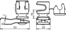 Dehn Roof Condition Holder Firstsnap StSt With Dehnsnap Plastic Grey - 204029
