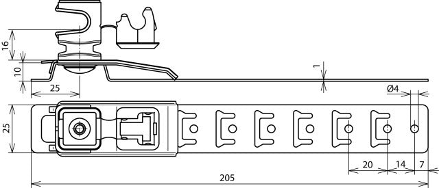Dehn Dachleitungshalterung Unisnap Edelstahl Kunststoff H16mm Rd 8mm - 204089
