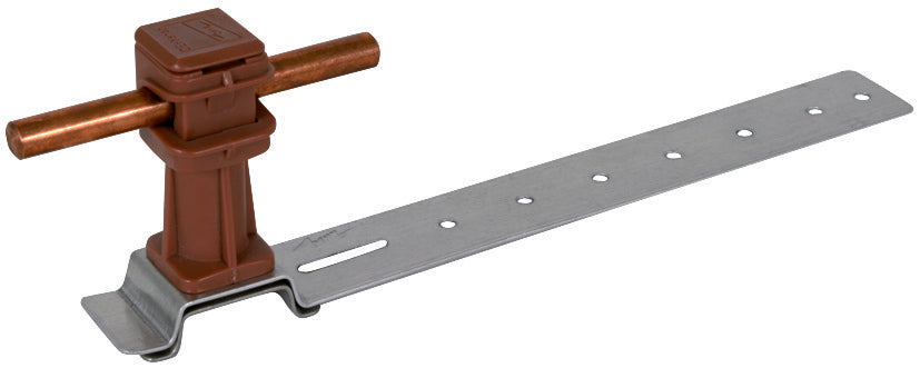 Dehn Dachleitungshalter Al Kunststoff Braun H36mm Rd 8mm L205 - 204171 [2 Stück]
