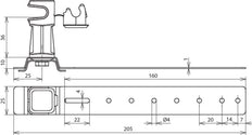 Dehn Dachleitungshalter Al Kunststoff Braun H36mm Rd 8mm L205 - 204171 [2 Stück]