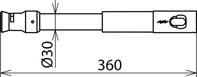 Dehn-Bedienkopf 36KV 50Hz T-Stift-Welle mit Steckkupplung L 360 - 766365