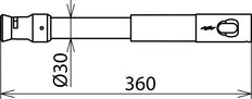 Dehn-Bedienkopf 36KV 50Hz T-Stift-Welle mit Steckkupplung L 360 - 766365