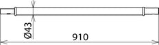Dehn Verlängerungsgriff mit Steckkupplung D43mm L910mm - 766456