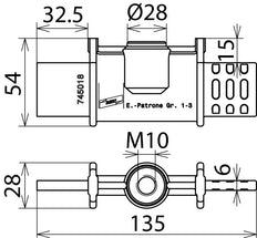 Dehn Earthing Cartridge NH Size 1-3 EP NH1 3 TI M10 - 745018