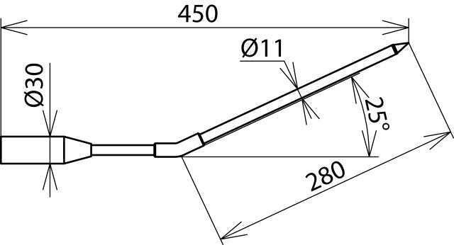 Dehn-Winkelprüfspitze mit M8-Gewindebolzen für PHE 3-24KV - 766940