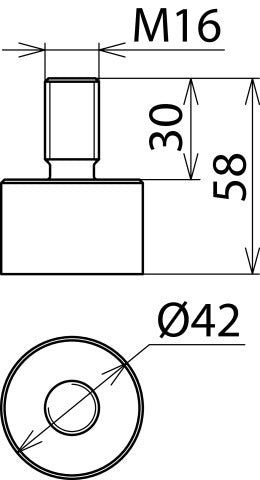 Dehn Welding Type Connector Threaded Bolt M16X30mm St GalZn Kit - 755501
