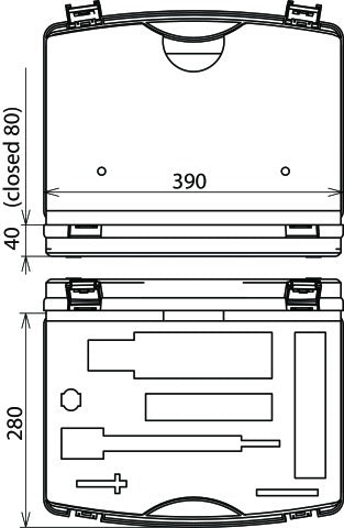 Dehn Kunststoffkoffer leer 395x295x105mm für Prüfkopf PHE III - 766036