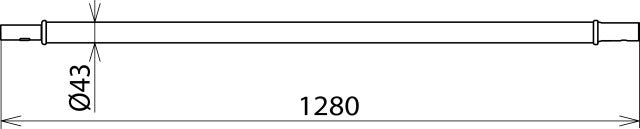 Dehn Verlängerungsgriff mit Steckkupplung D 43mm L 1280mm - 766466