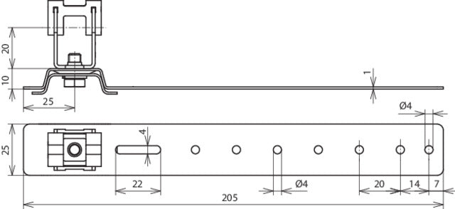 Dehn Dachleitungshalter DEHNgrip Al StSt H20 L205 Rd8mm - 206170 [2 Stück]