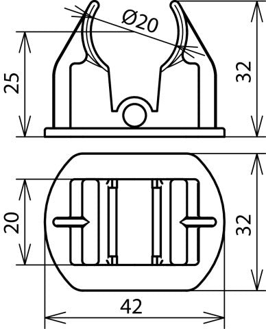 Dehn Adapter D 20mm For HVI Conductor Roof Attachment - 253026 [2 pieces]