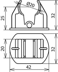 Dehn Adapter D 20mm For HVI Conductor Roof Attachment - 253026 [2 pieces]