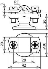 Dehn-Leitungshalter mit Flansch für Stange 7-10mm - 275110 [2 Stück]