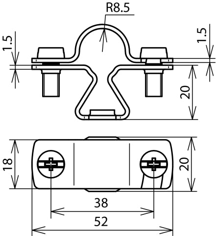 DEHN Edelstahl-Rutenhalter mit M8-Gewinde für 16mm Rd - 274116 [2 Stück]