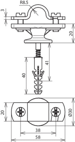 Dehn Rutenhalter mit Befestigungsmatte und Abdeckplatte - 275260