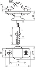 Dehn Rutenhalter mit Befestigungsmatte und Abdeckplatte - 275260