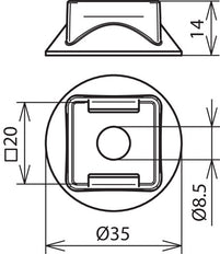 Dehn Brauner Kunststoffsockelhalter für Leiter und Stab - 276017 [10 Stück]