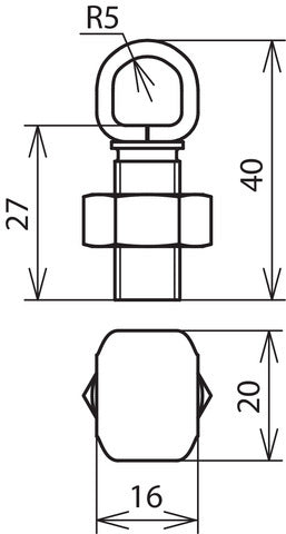 Dehn M12 Cu-RCB Einteiliger Stecker für Rd 8-12,5mm - 300017