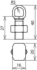 Dehn M12 Cu-RCB Einteiliger Stecker für Rd 8-12,5mm - 300017