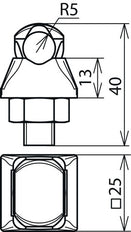 Dehn KS Verbinder Cu-RCB für Rd 6-10mm Einteilig - 301007