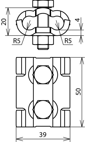Dehn Parallel Connector Set For Various Diameters Rd 4-10mm - 305000