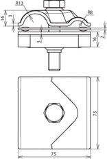 Dehn Maxi MV Klemme mit M12x65mm Schraube für RD 8-16 15-25mm - 308041