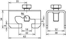 Dehn-Verbindungsschelle für Fl 30/Rd 10mm Kreuz- und Parallelverbindung - 308129