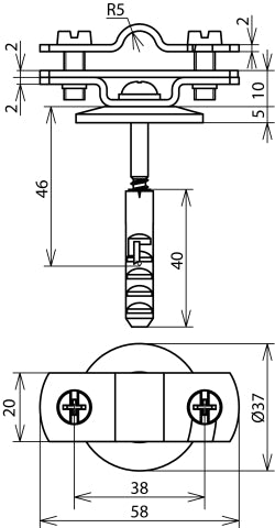 Dehn-Leitungshalter mit StSt-Klemme für Rd 7-10 Fl 30mm - 286819