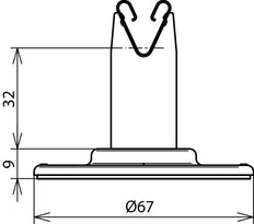 Dehn Dachleitungshalter Klebepad 32mm Edelstahl - 297120